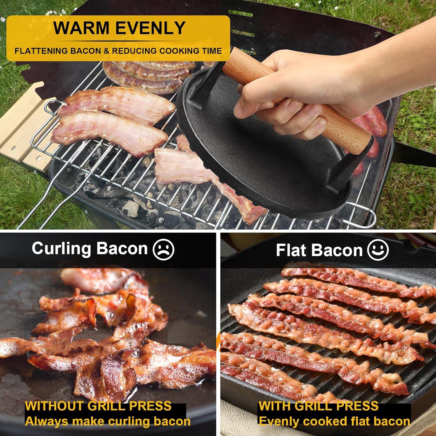 Prensa de Hamburguesas AIVIKI de Hierro Fundido 17.5 cm