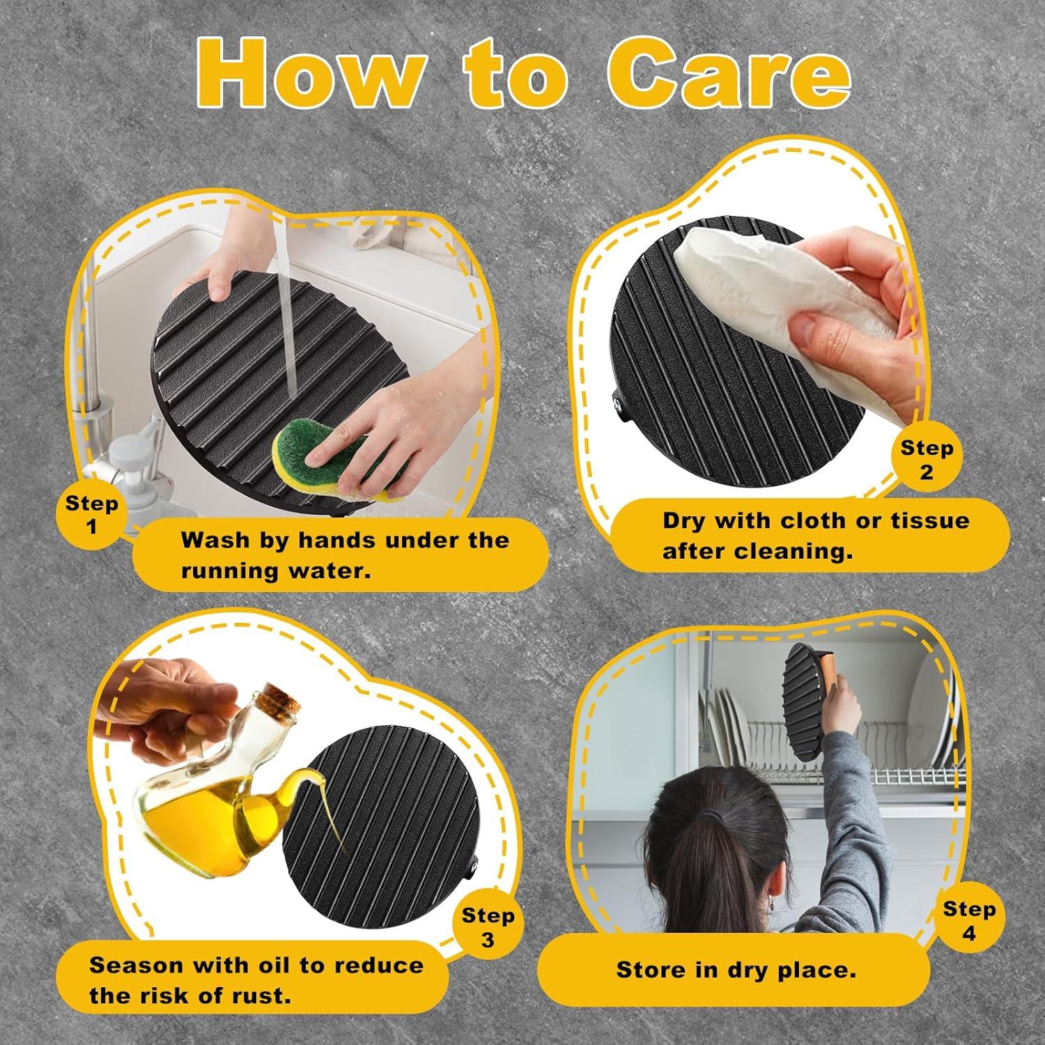 Prensa de Hamburguesas AIVIKI de Hierro Fundido 17.5 cm