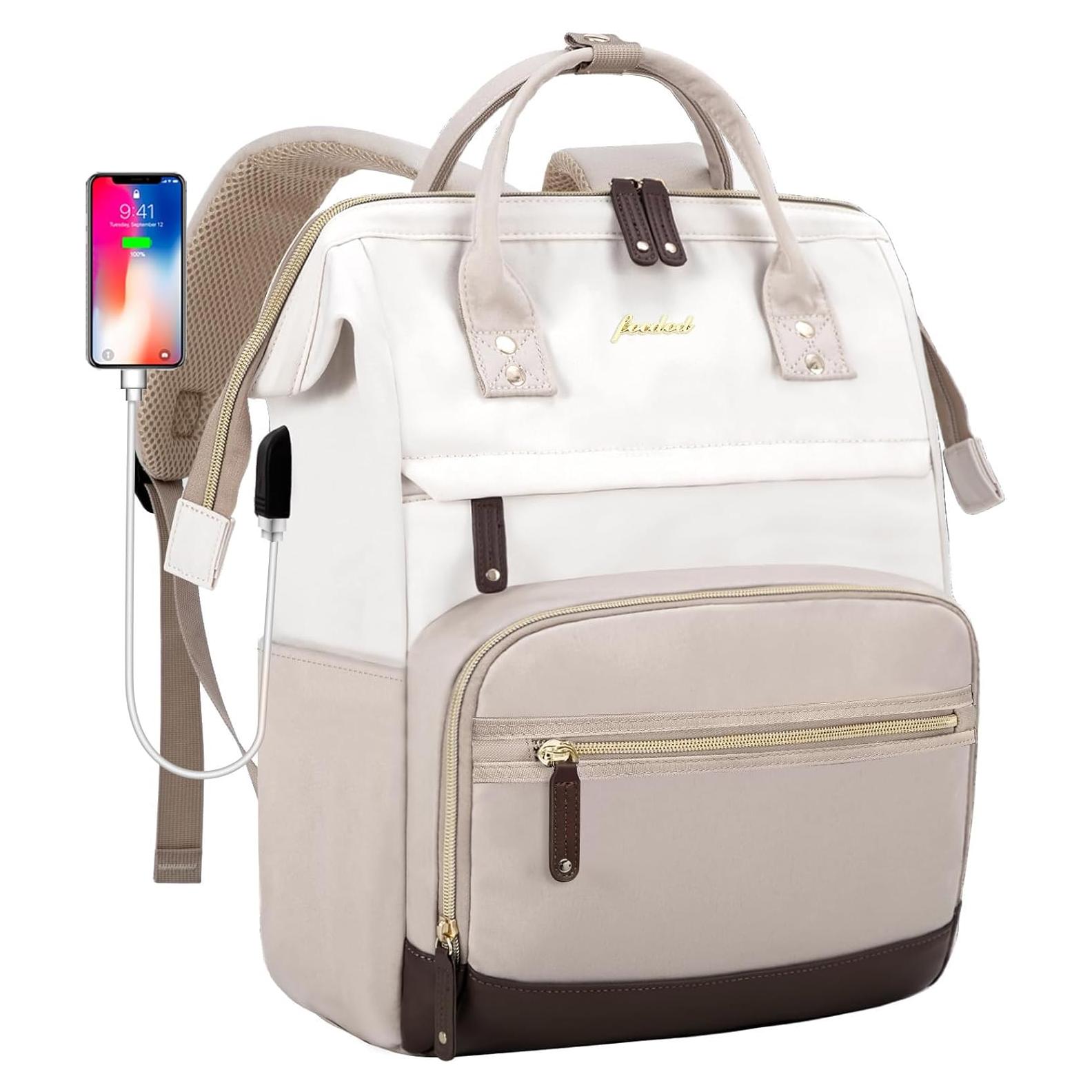 Mochila para Laptop FOCDOD 15.6" Impermeable Beige-Khaki