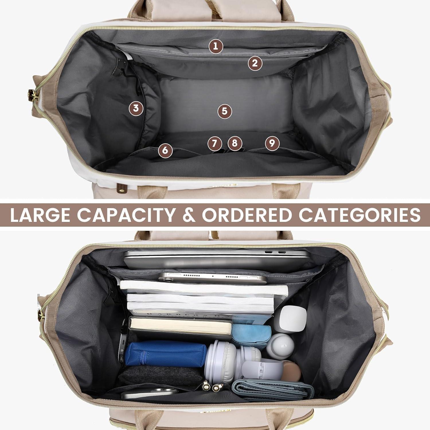 Mochila para Laptop FOCDOD 15.6" Impermeable Beige-Khaki