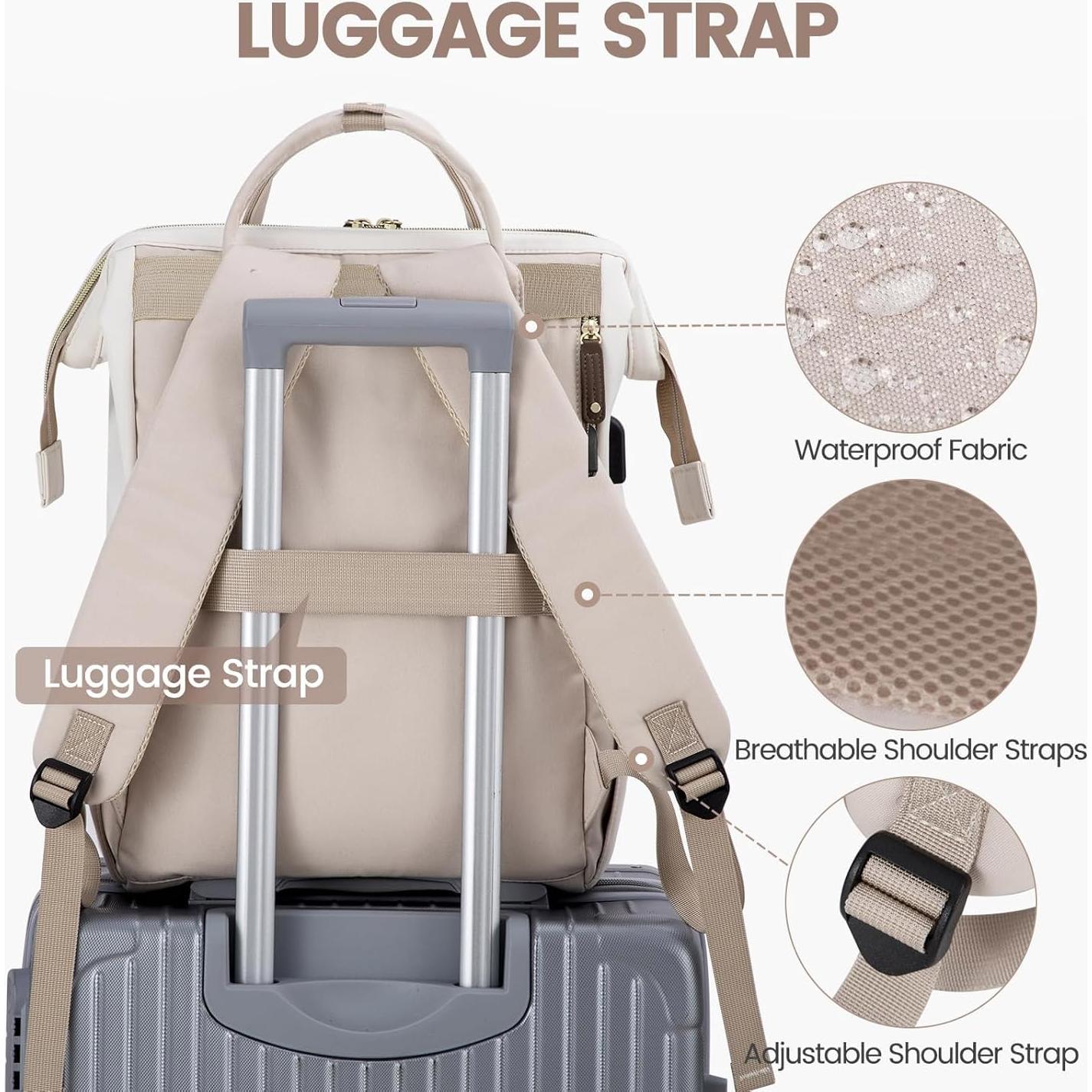 Mochila para Laptop FOCDOD 15.6" Impermeable Beige-Khaki