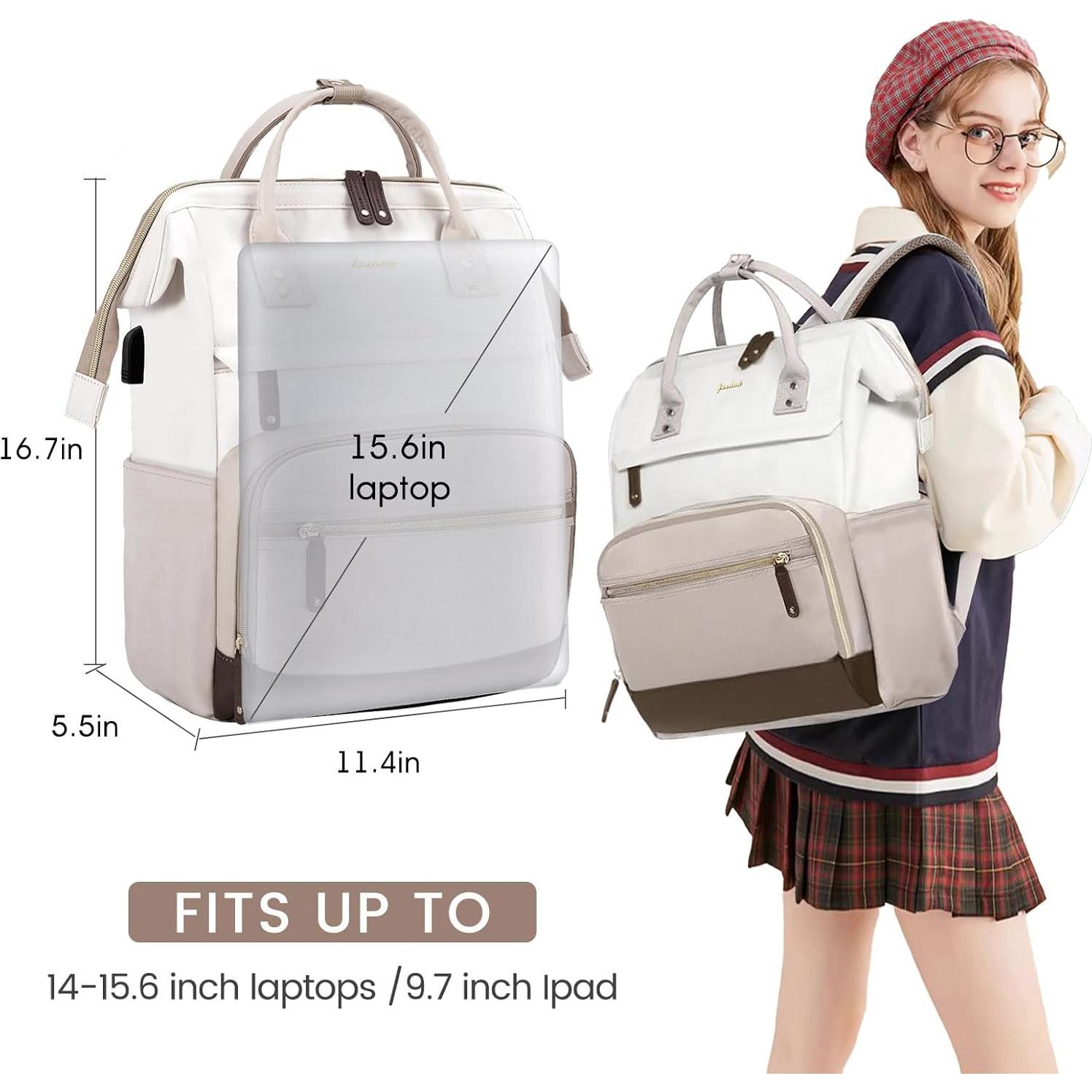 Mochila para Laptop FOCDOD 15.6" Impermeable Beige-Khaki