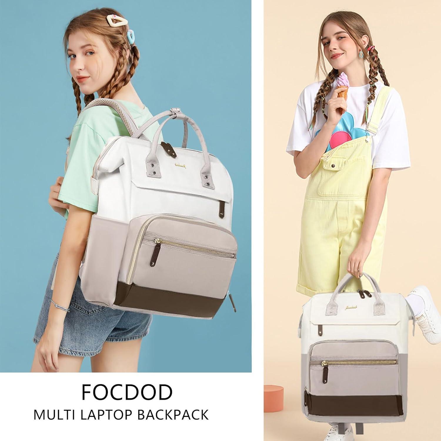 Mochila para Laptop FOCDOD 15.6" Impermeable Beige-Khaki