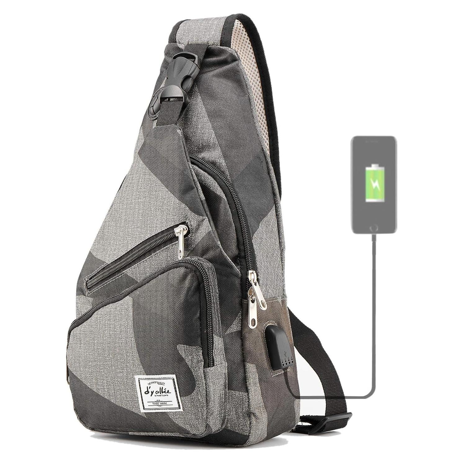 Bolsa de Bandolera D'yallee 39 cm Nylon con Carga USB