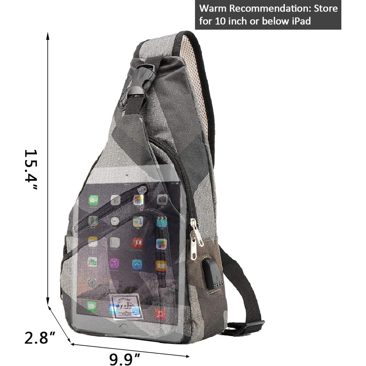 Bolsa de Bandolera D'yallee 39 cm Nylon con Carga USB
