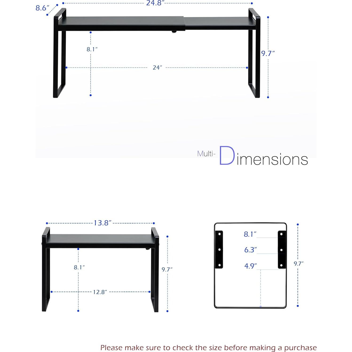 Estante de Gabinete Ajustable Nxconsu Expandible 35.1-62.9 cm
