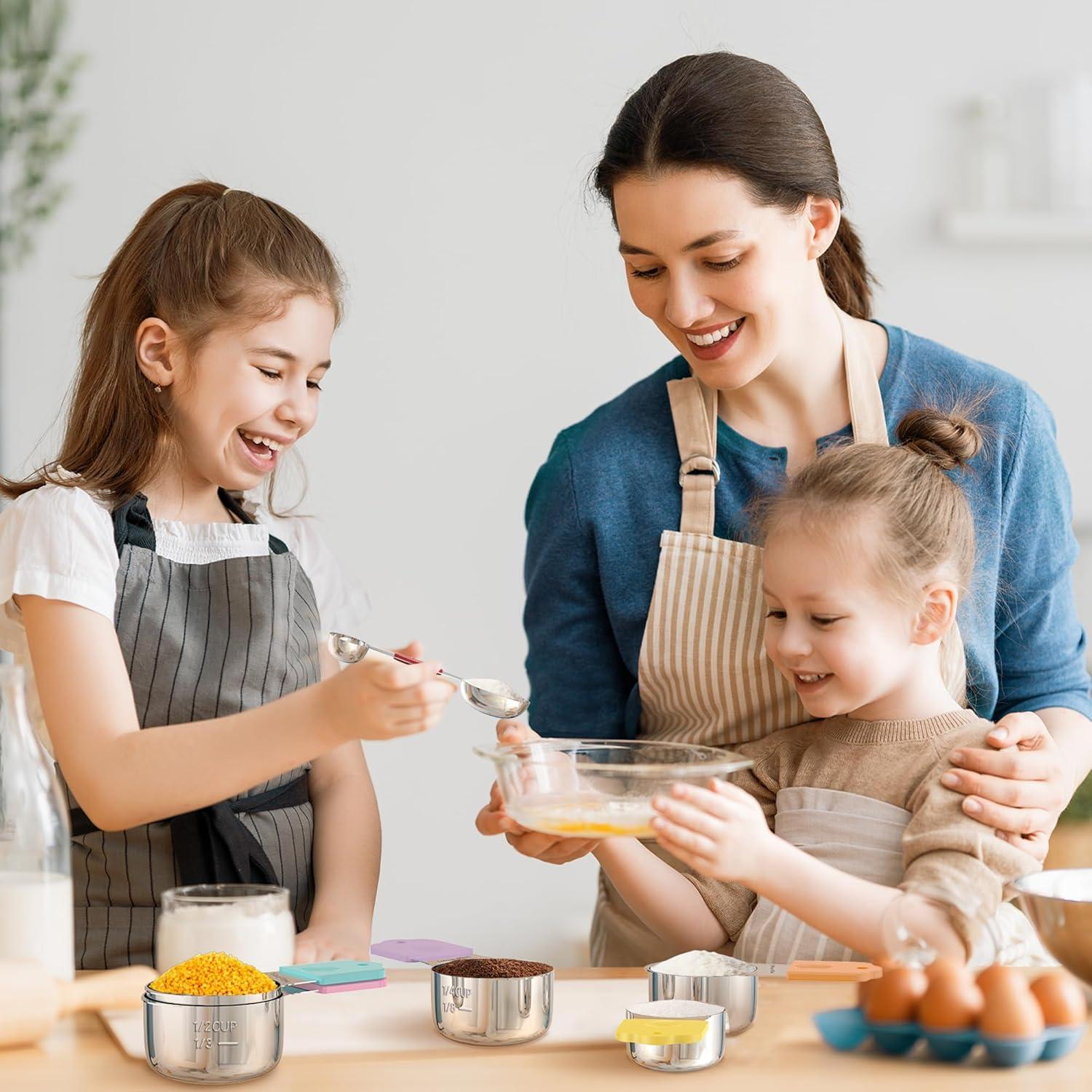 Set de Tazas y Cucharas Medidoras Magnéticas Minteem 13 Piezas