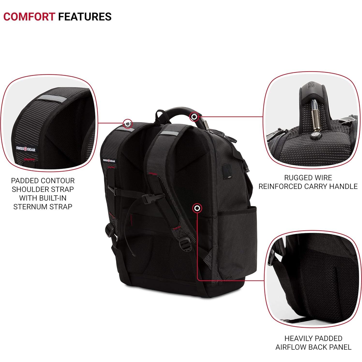Mochila SwissGear para Laptop 19" con Organizador Negro