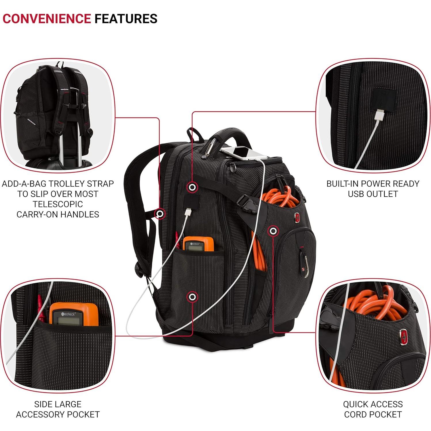 Mochila SwissGear para Laptop 19" con Organizador Negro