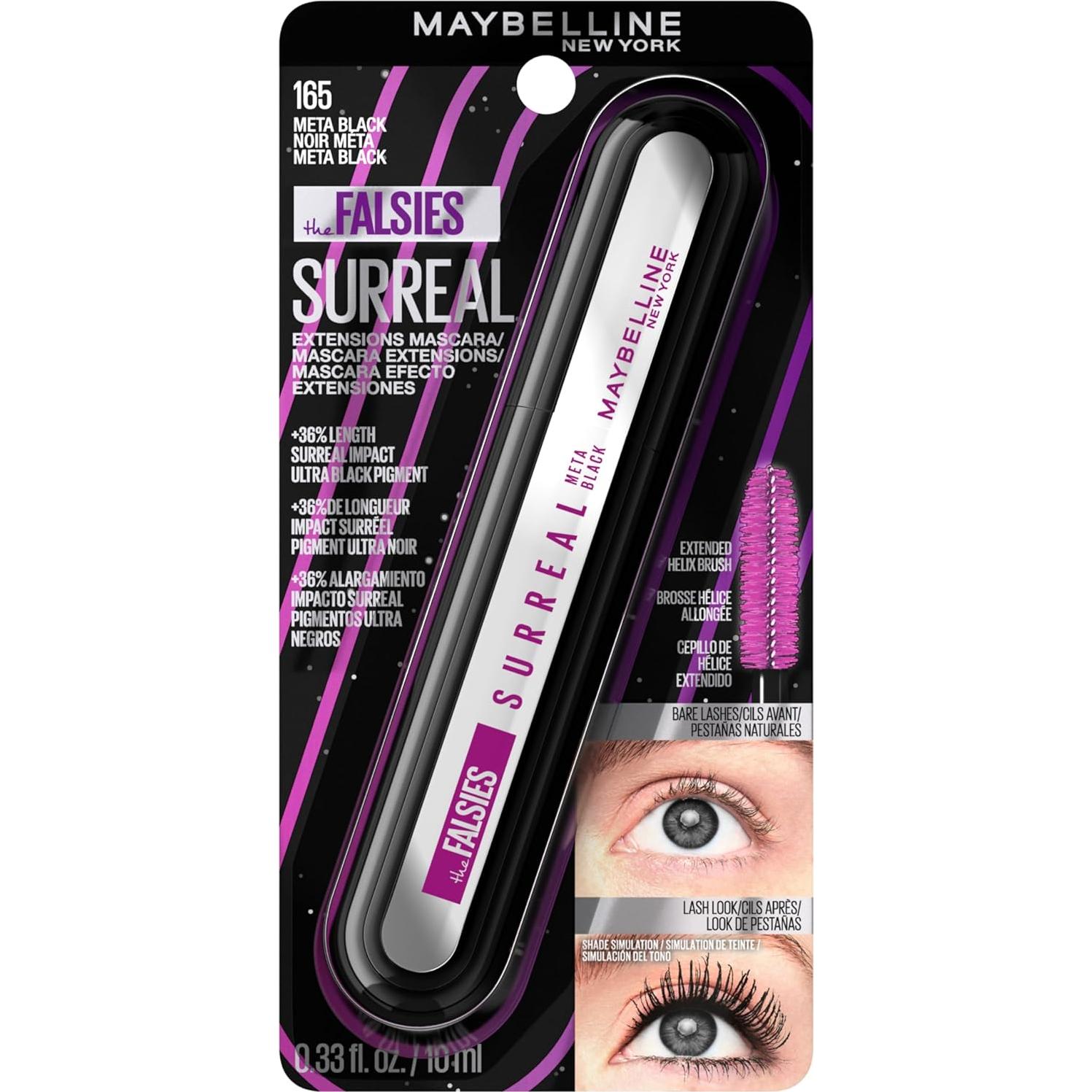 Máscara Lavable Maybelline The Falsies Surreal 9.8 ml Negro