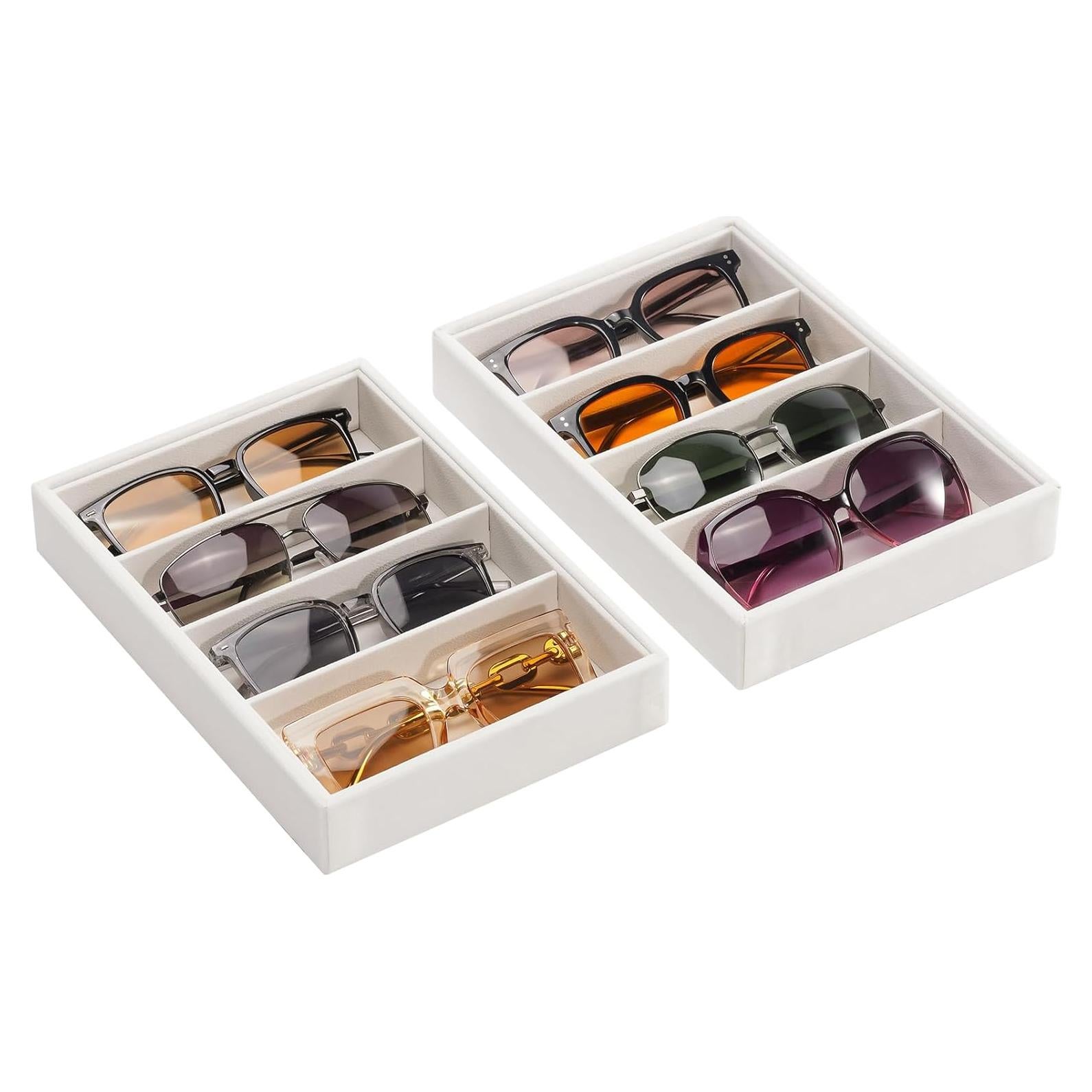 Organizador de Gafas Lolalet Beige 4 Compartimentos 2 Pcs