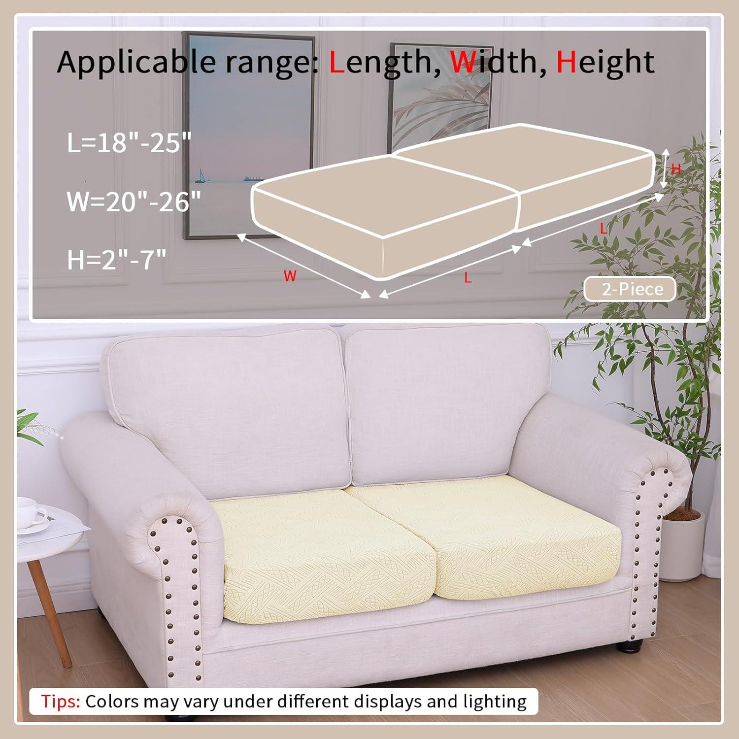 Funda de sofá impermeable hyha para 2 cojines beige