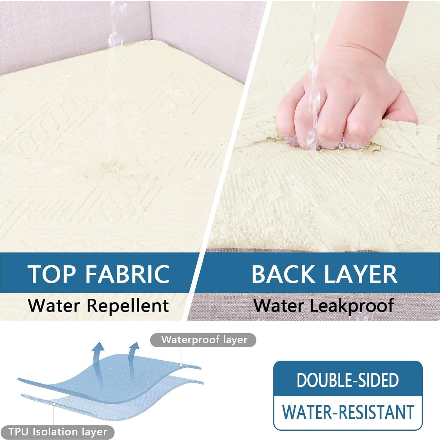 Funda de sofá impermeable hyha para 2 cojines beige