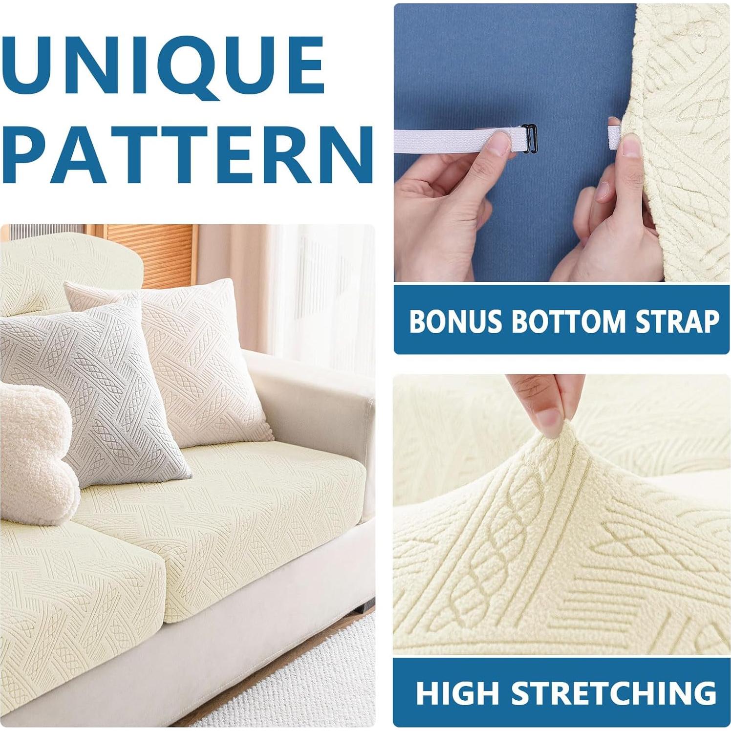 Funda de sofá impermeable hyha para 2 cojines beige