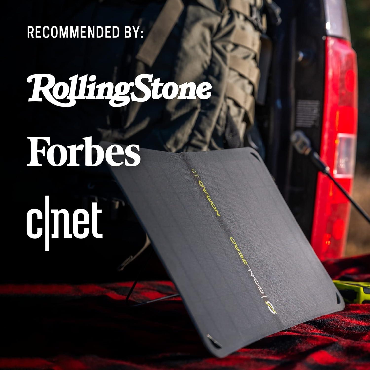 Panel Solar Plegable Goal Zero Nomad 10W USB para Viajes