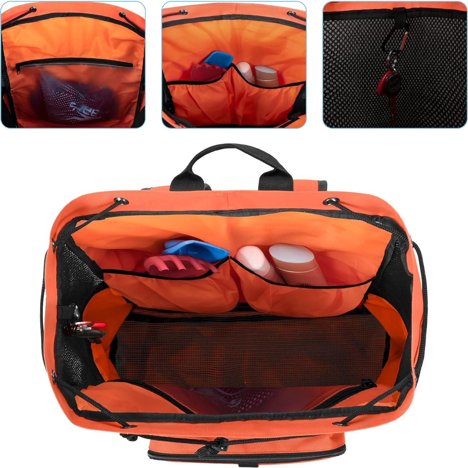 Mochila de Playa Fasrom Naranja 20L con Cremallera