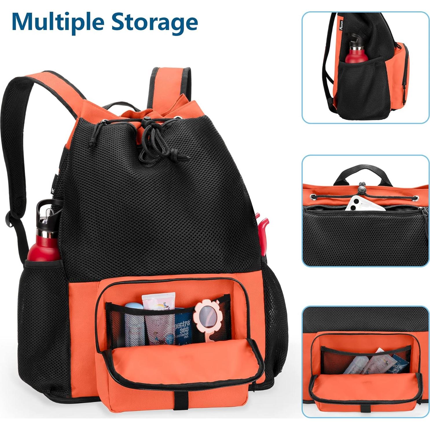 Mochila de Playa Fasrom Naranja 20L con Cremallera