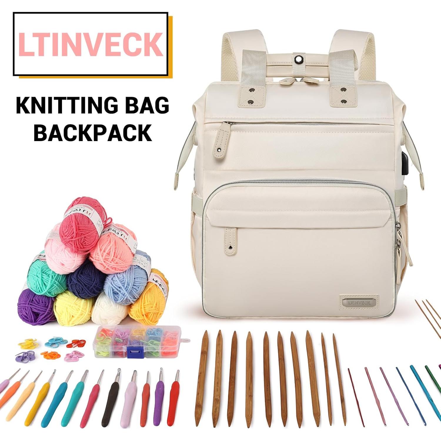 Mochila de Tejer LTINVECK Albaricoque con Cargador USB