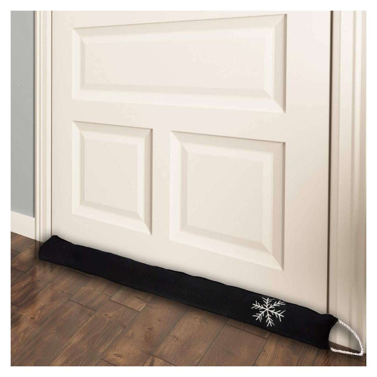 Cold Weather Door Draft Stopper - 36 Inch Door Snake Draft Stopper - Wind Blocker for Door Bottom and Window Sill (Black)