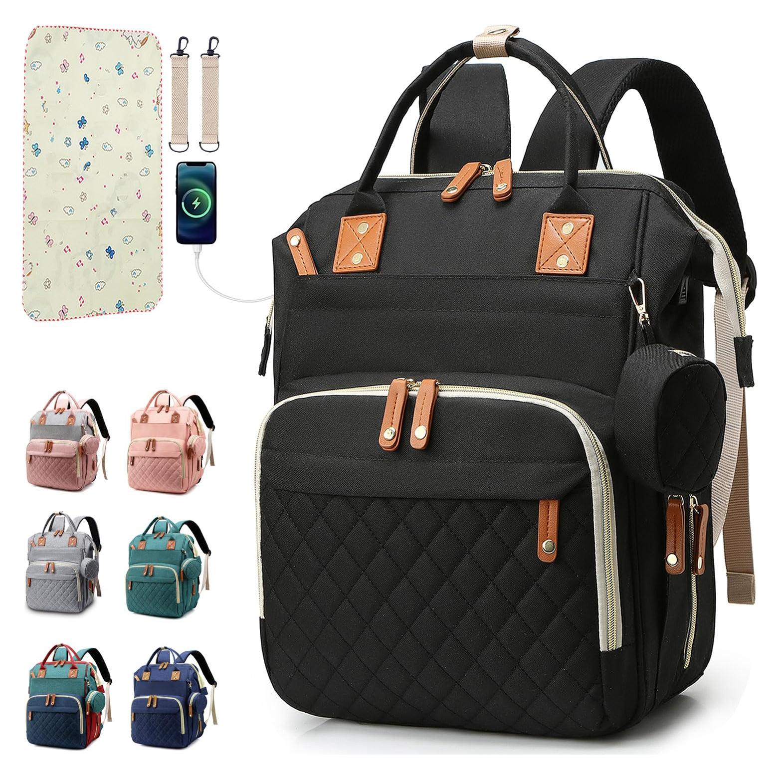 Mochila de Pañales Unisex Mmb01 Negra con 16 Bolsillos