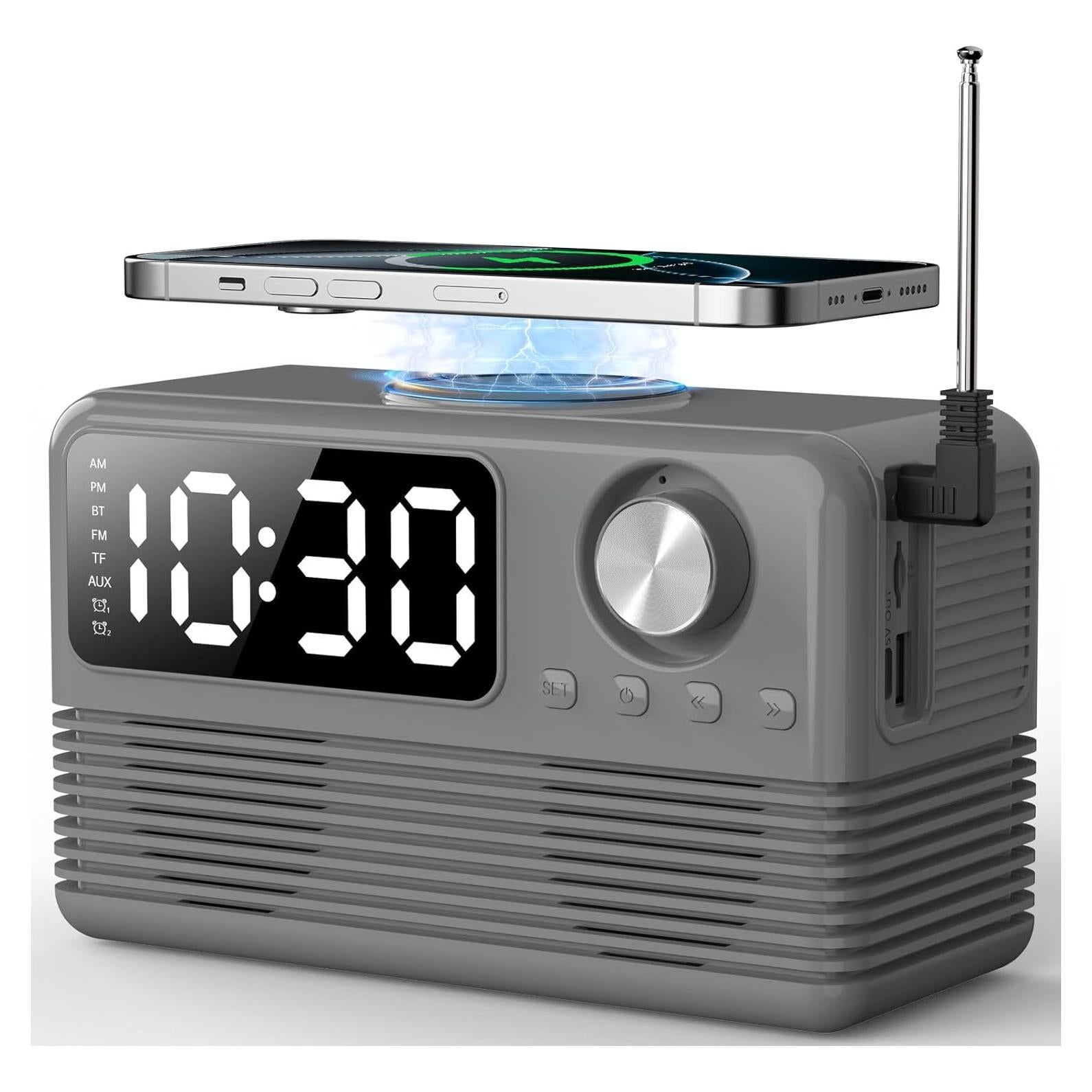 Cargador Inalámbrico 15W FlyShow con Altavoz Bluetooth y Reloj