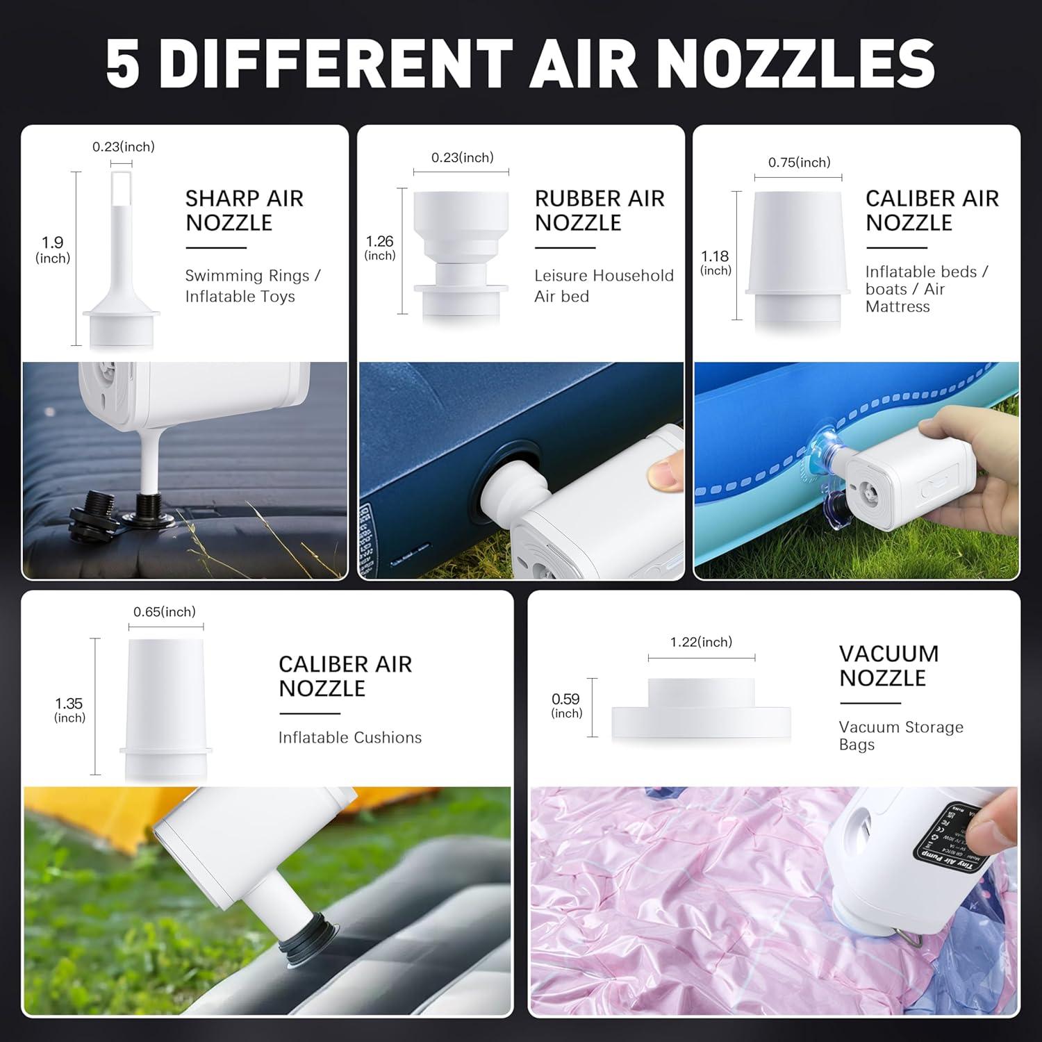 Bomba de aire eléctrica portátil Simple Deluxe 1200mAh 200L/min