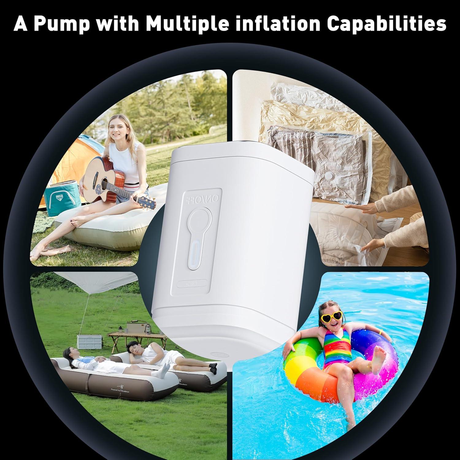 Bomba de aire eléctrica portátil Simple Deluxe 1200mAh 200L/min