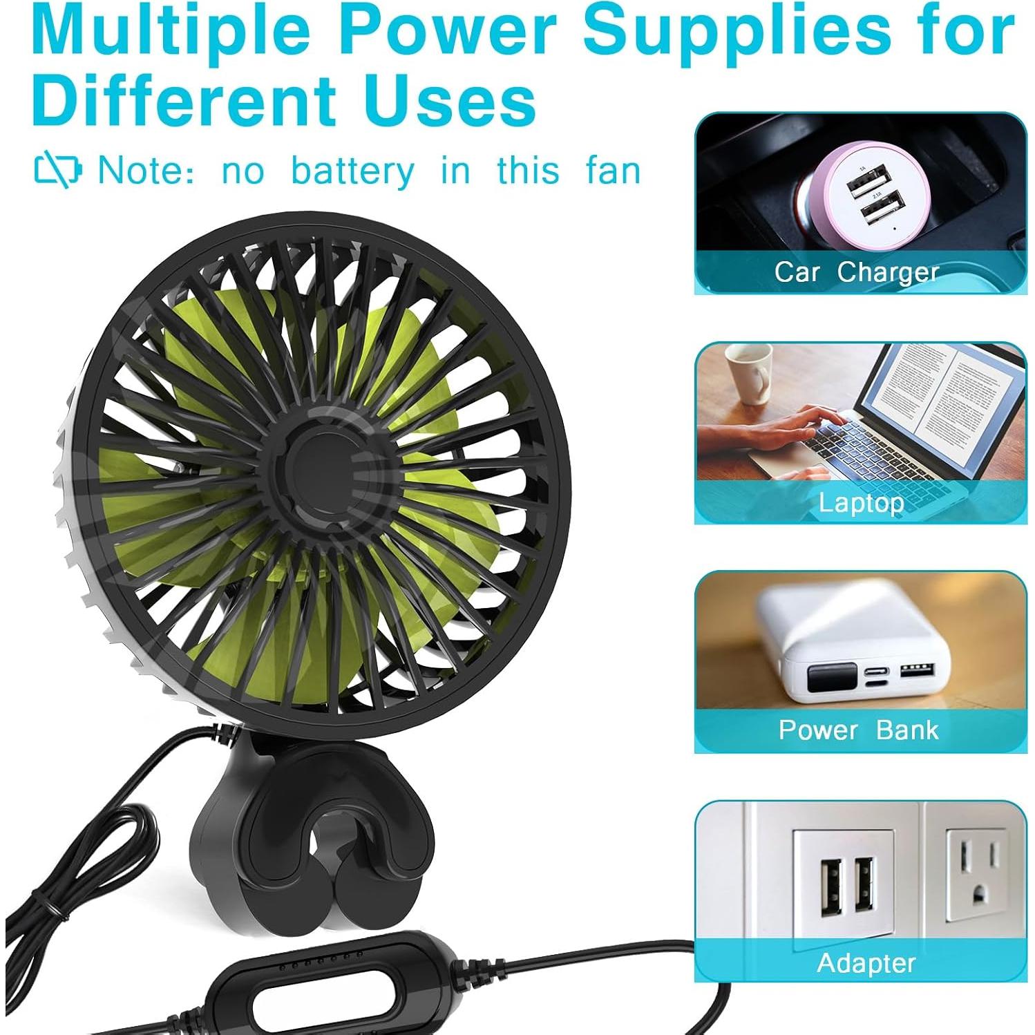 Ventilador USB para Asientos de Auto Dealswin CZFS 3 Velocidades