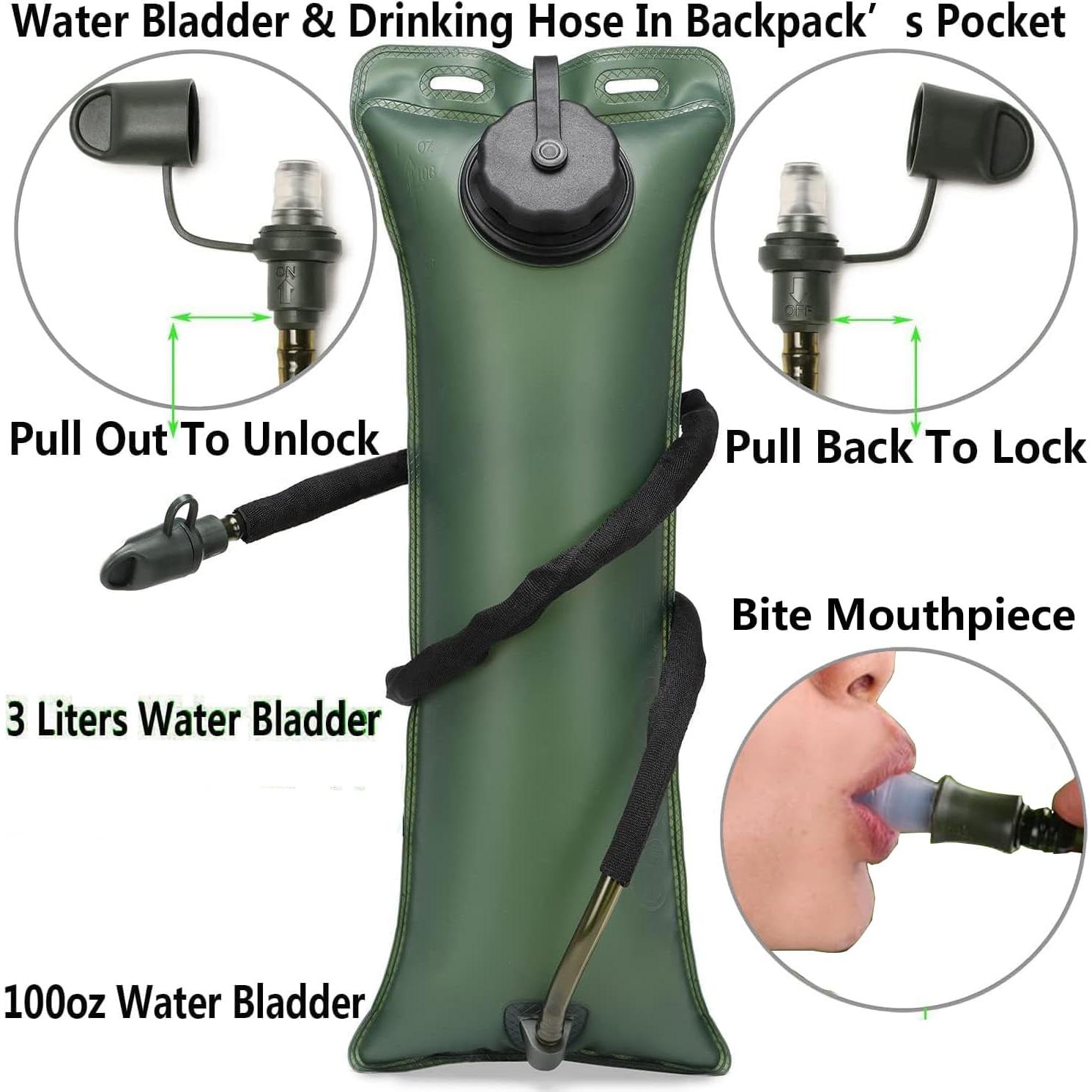 Mochila Táctica ATBP 3L Hidratación Ajustable Negra