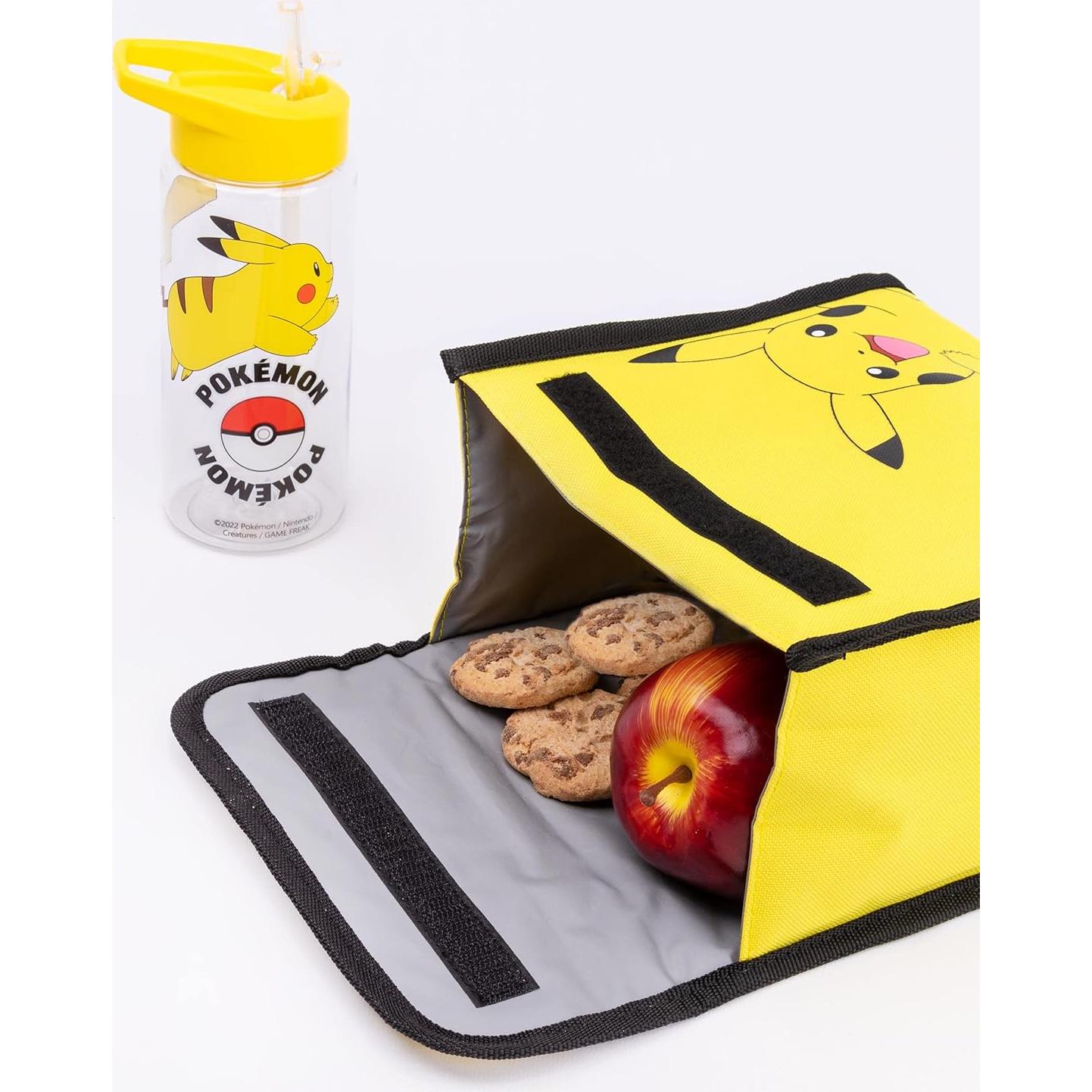 Set de Mochila Escolar Pikachu 4 Piezas con Estuche y Botella