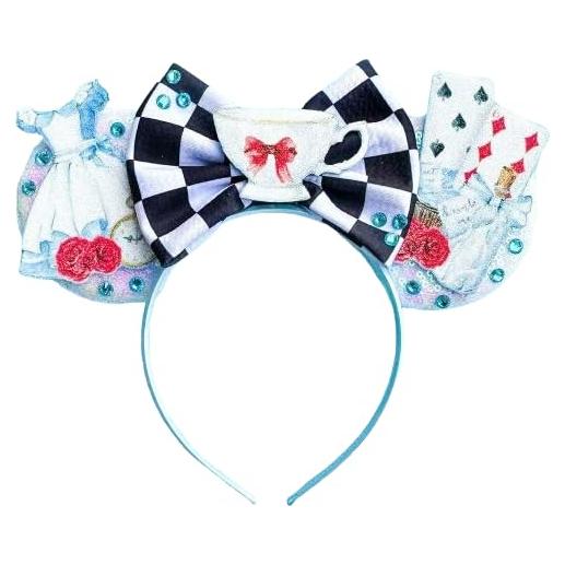 CLGIFT Minnie Ears, Pick your color, Iridescent, Silver gold blue, Rainbow Sparkle, Classic Red Sequin (Alice in Wonderland)