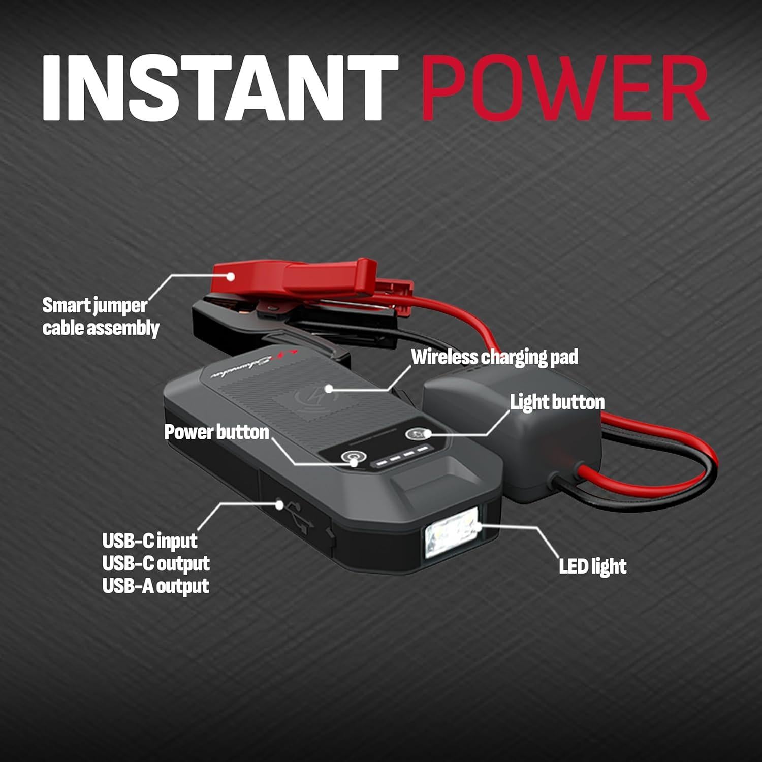 Arrancador de Salto Schumacher SL1672 1000A 12V Carga Inalámbrica