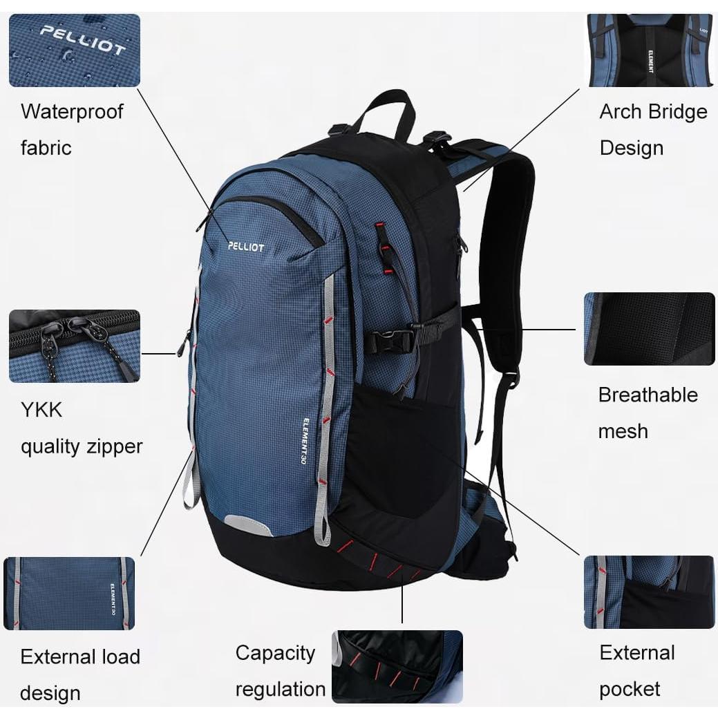 Mochila Impermeable 30L Bxh para Senderismo Unisex Verde