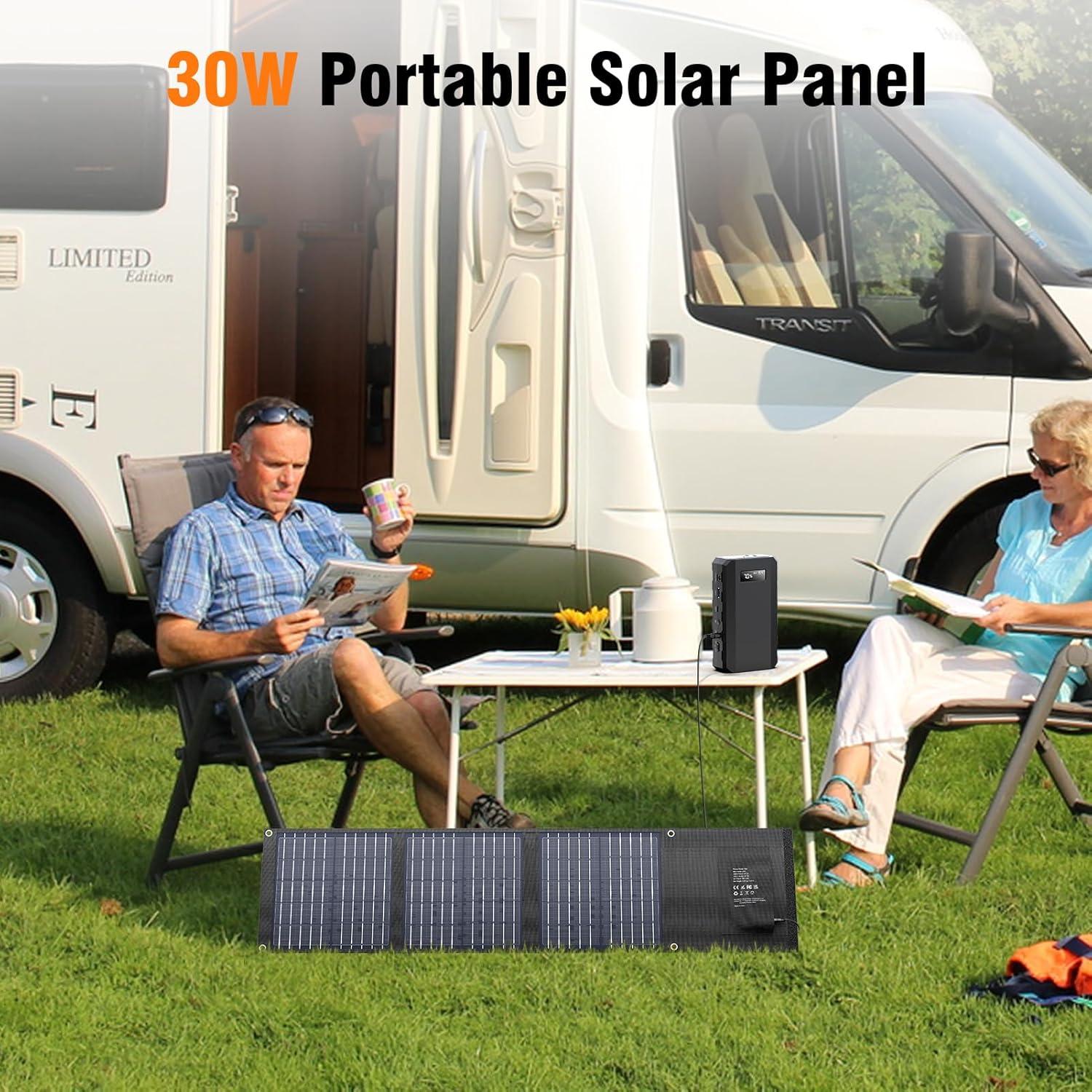 Panel Solar Plegable SinKeu 22W USB-C y USB-A Impermeable
