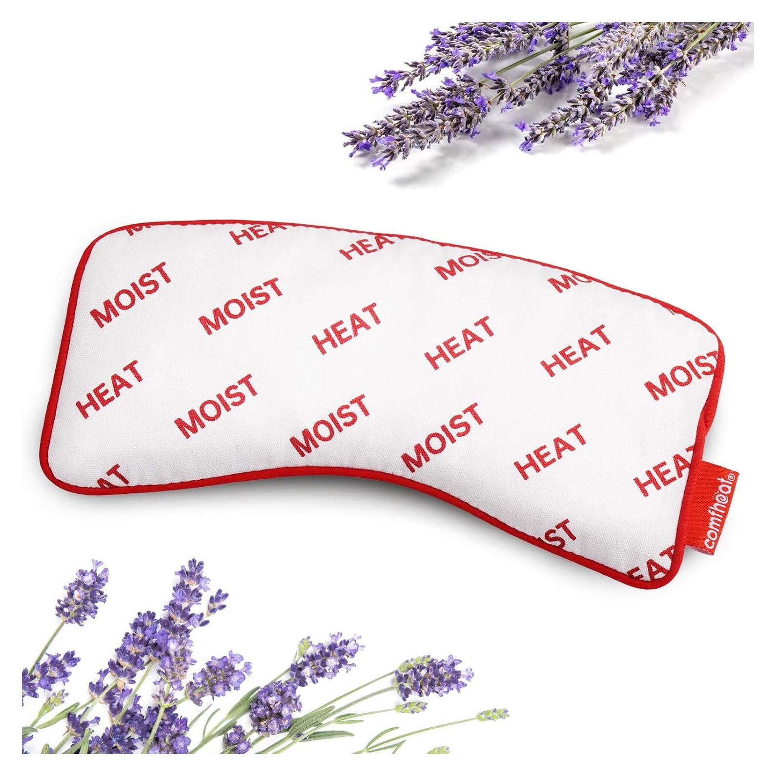 Lavender Eye Pillow for Yoga, Microwavable Moist Heat Eye Compress Mask Pillow with Washable Cotton Cover for Relaxation, Sleeping, Meditation, Yoga, Spa, Migraine Relief