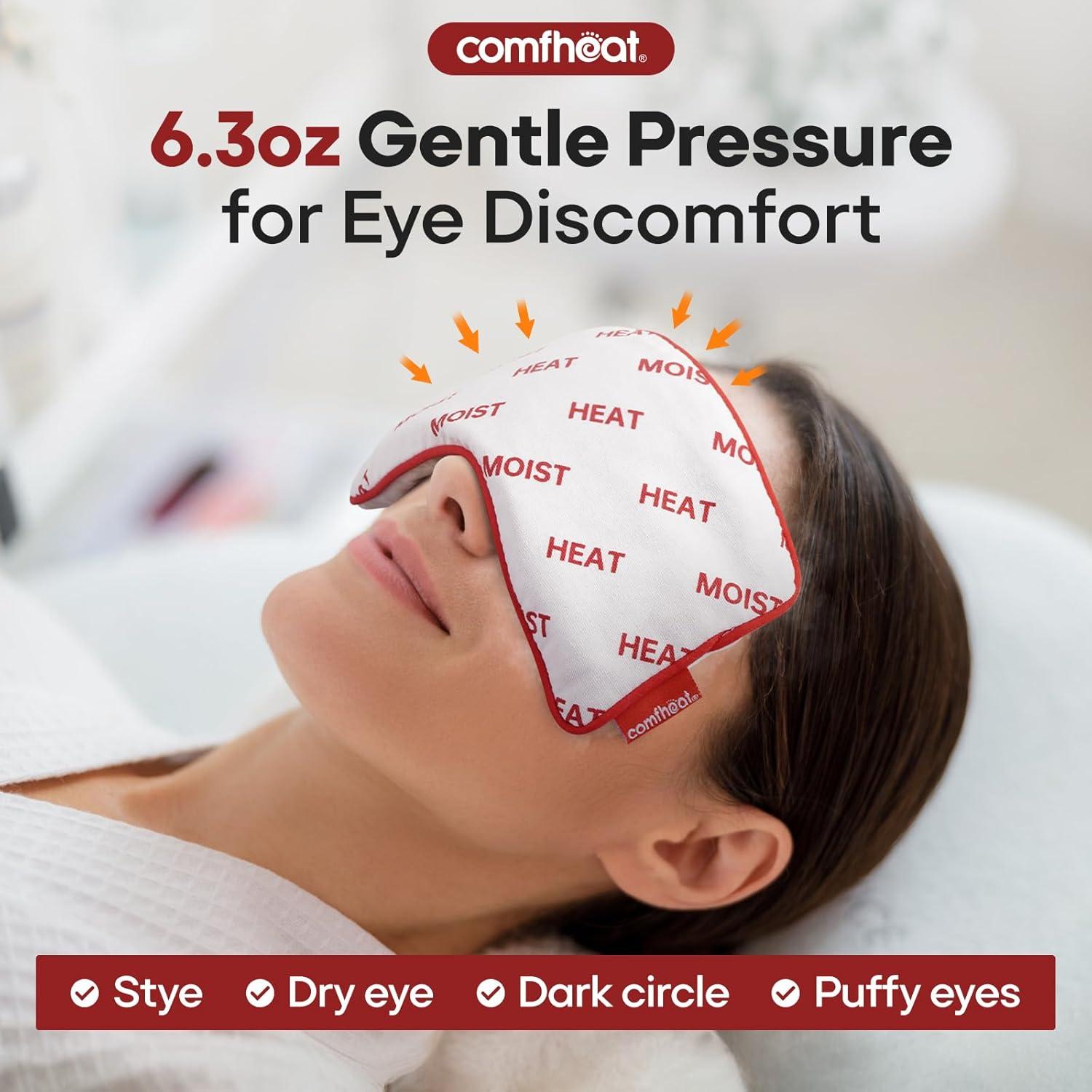 Lavender Eye Pillow for Yoga, Microwavable Moist Heat Eye Compress Mask Pillow with Washable Cotton Cover for Relaxation, Sleeping, Meditation, Yoga, Spa, Migraine Relief