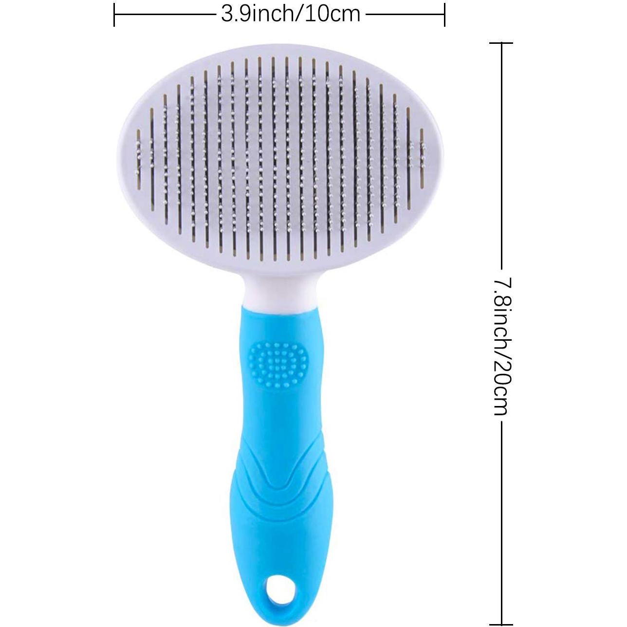 Cat Self Cleaning Slicker Brush, Pets Skin Friendly Grooming Brushes for Shedding Dogs Cats Hair Easy to Remove Loose Undercoat with Long or Short Hairs Pet Massage Tool All Hair Type - UPGRADED