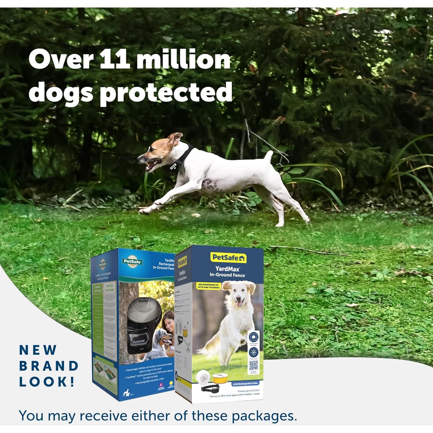 PetSafe YardMax Rechargeable In-Ground Dog Fence (500 Ft 1/3 Acre), Underground Dog Containment Kit, Covers Up to 10 Acres, Electric Pet Collar, from The Parent Company of Invisible Fence Brand