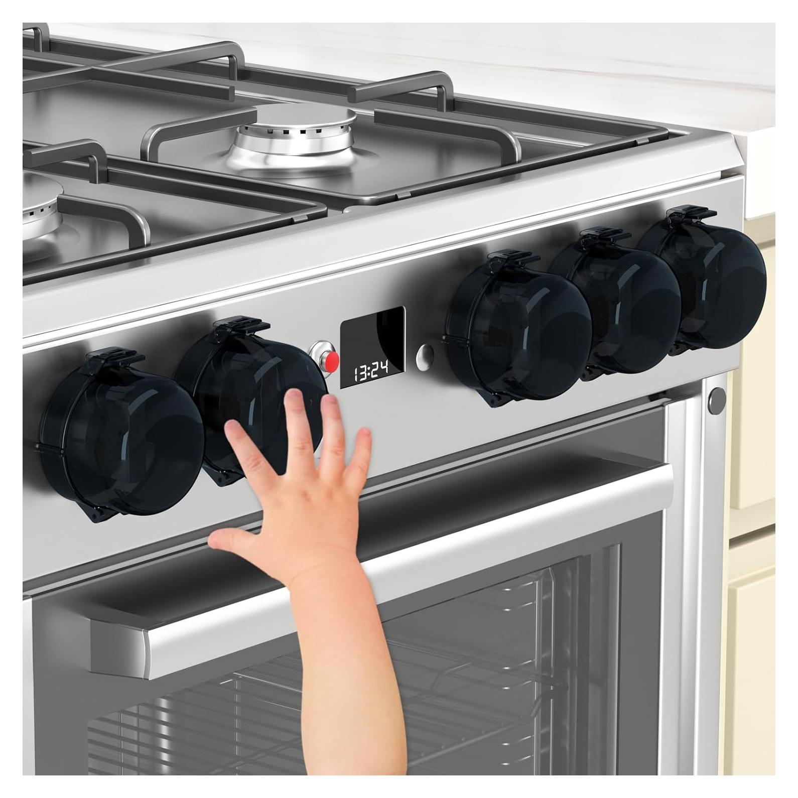 Cubiertas de Perillas de Estufa AOSITE - Seguridad Infantil, 5 Pzas