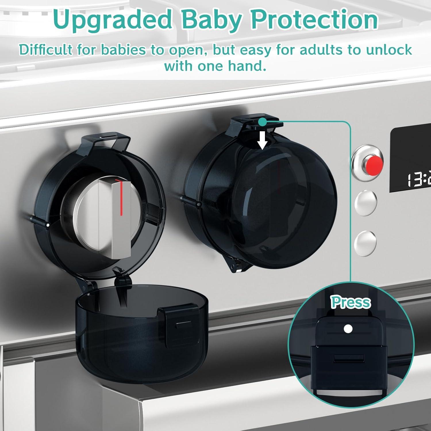 Cubiertas de Perillas de Estufa AOSITE - Seguridad Infantil, 5 Pzas