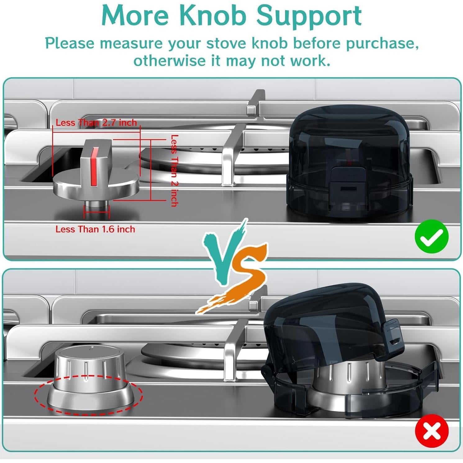 Cubiertas de Perillas de Estufa AOSITE - Seguridad Infantil, 5 Pzas