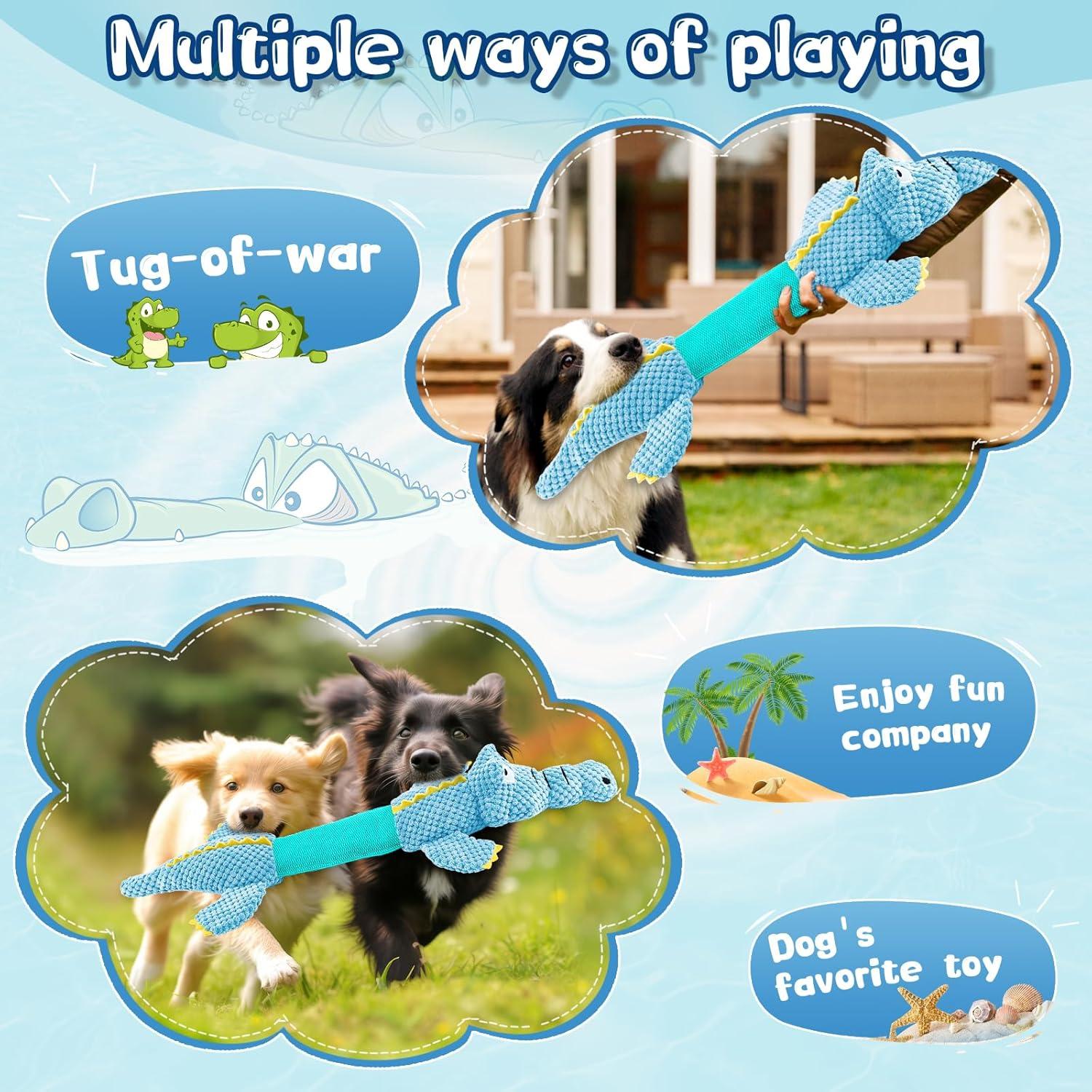 Juguete Interactivo para Perros WOWBALA Cocodrilo 61 cm Azul