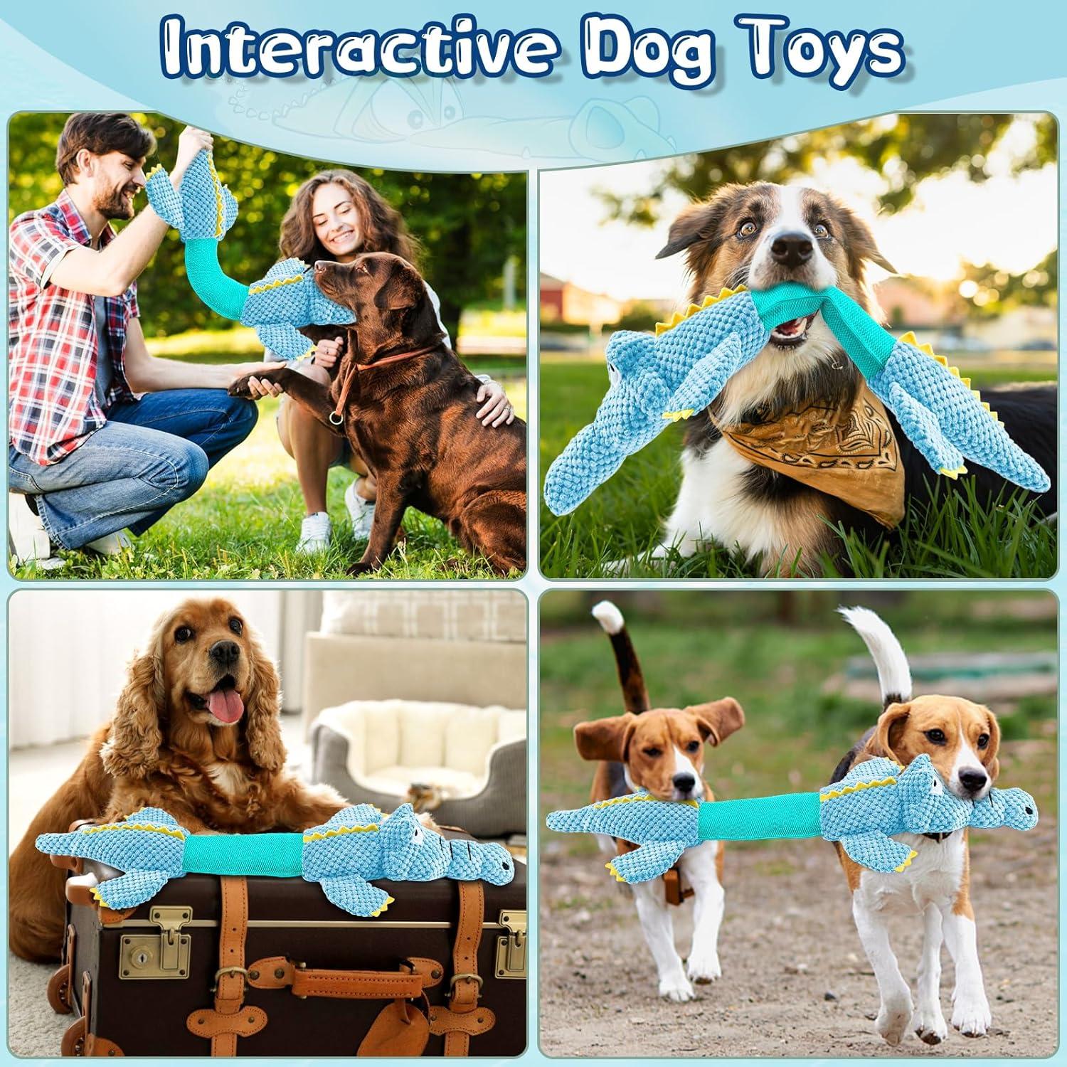 Juguete Interactivo para Perros WOWBALA Cocodrilo 61 cm Azul