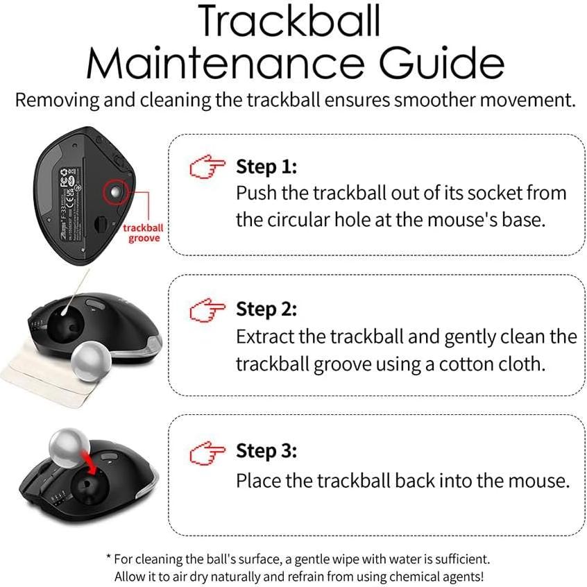 JOMAA Ergonomic Wireless Trackball USB Mouse with 4800 DPI/7 Programmable Buttons, Thumb Control Mice,3 Device Connection (Bluetooth or USB Receiver), Compatible for PC, Laptop, Mac, Windows.(Black)