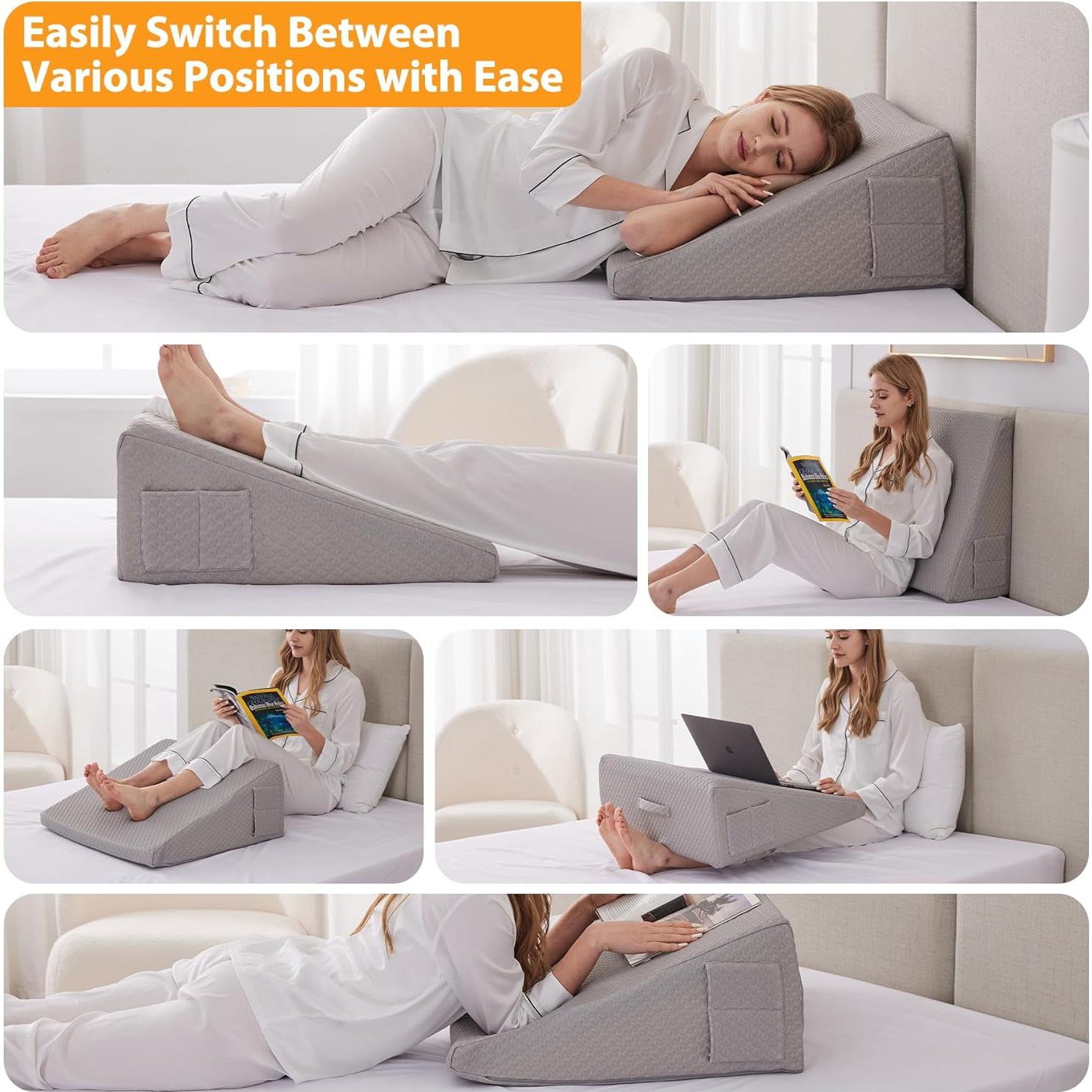 Cojín en Cuña Ruqmuis 25.4 cm para Reflujo y Dolor de Espalda