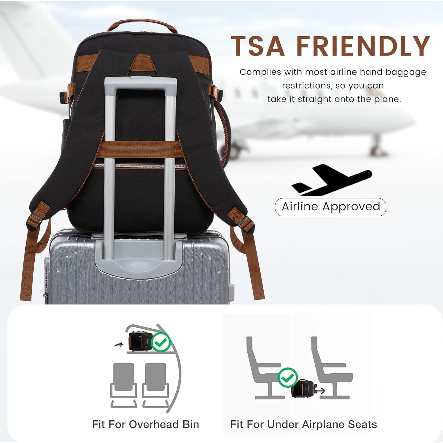 Mochila de Viaje LOVEVOOK 40L Unisex 17.3" Aprobada Aerolíneas