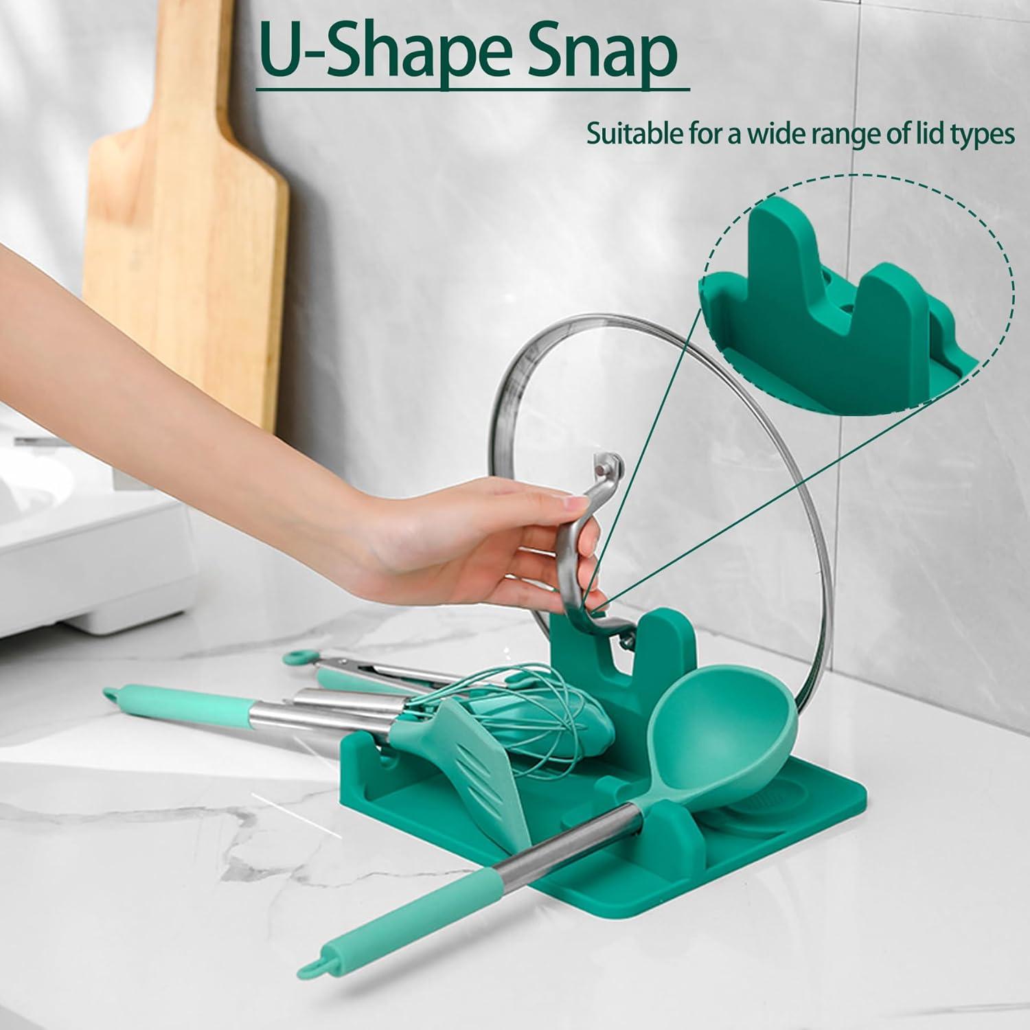 Soporte de Cuchara de Silicona Drescu Antideslizante 21x20.6cm