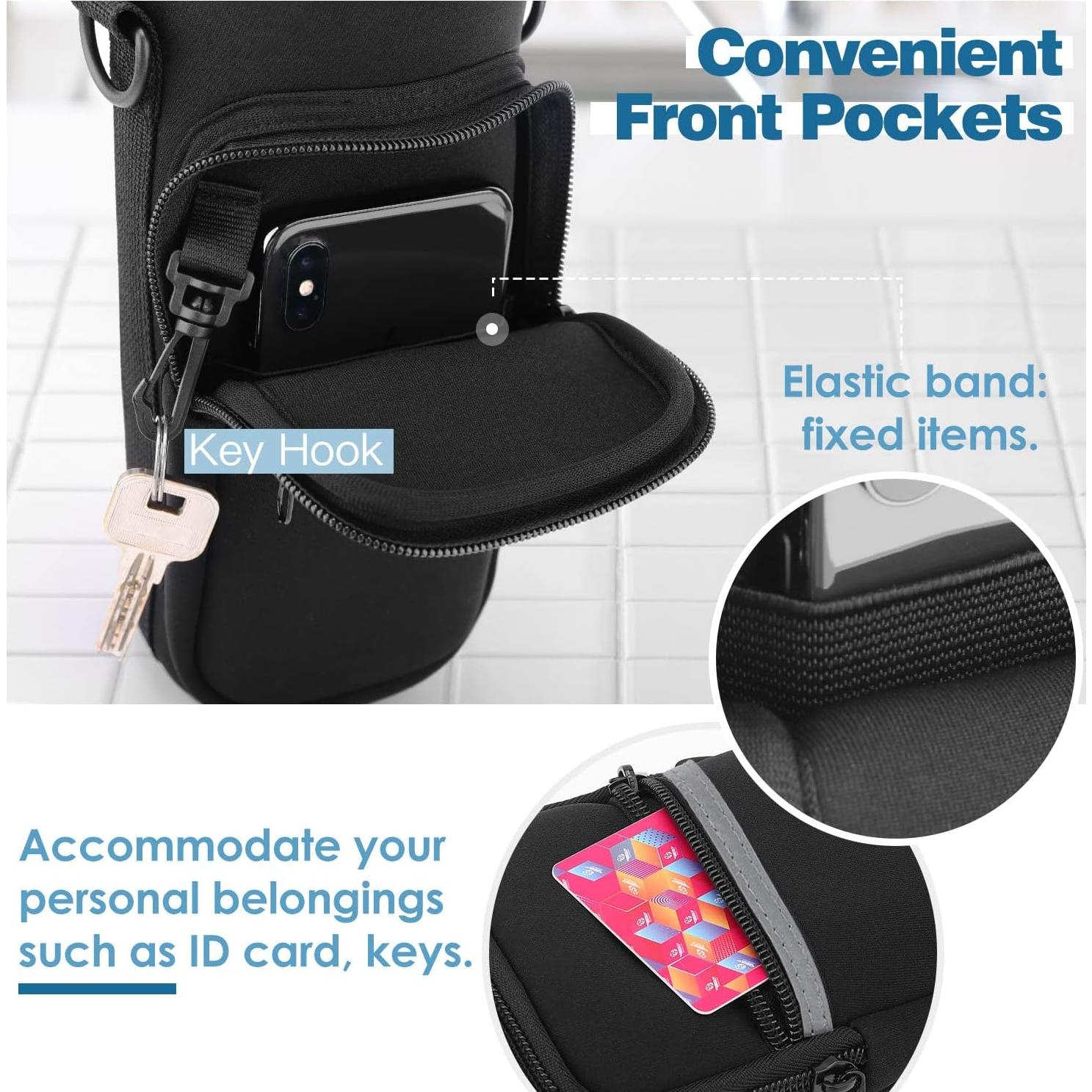 Bolsa Portabotellas Nuovoware 709ml Neopreno Rosa con 2 Bolsillos