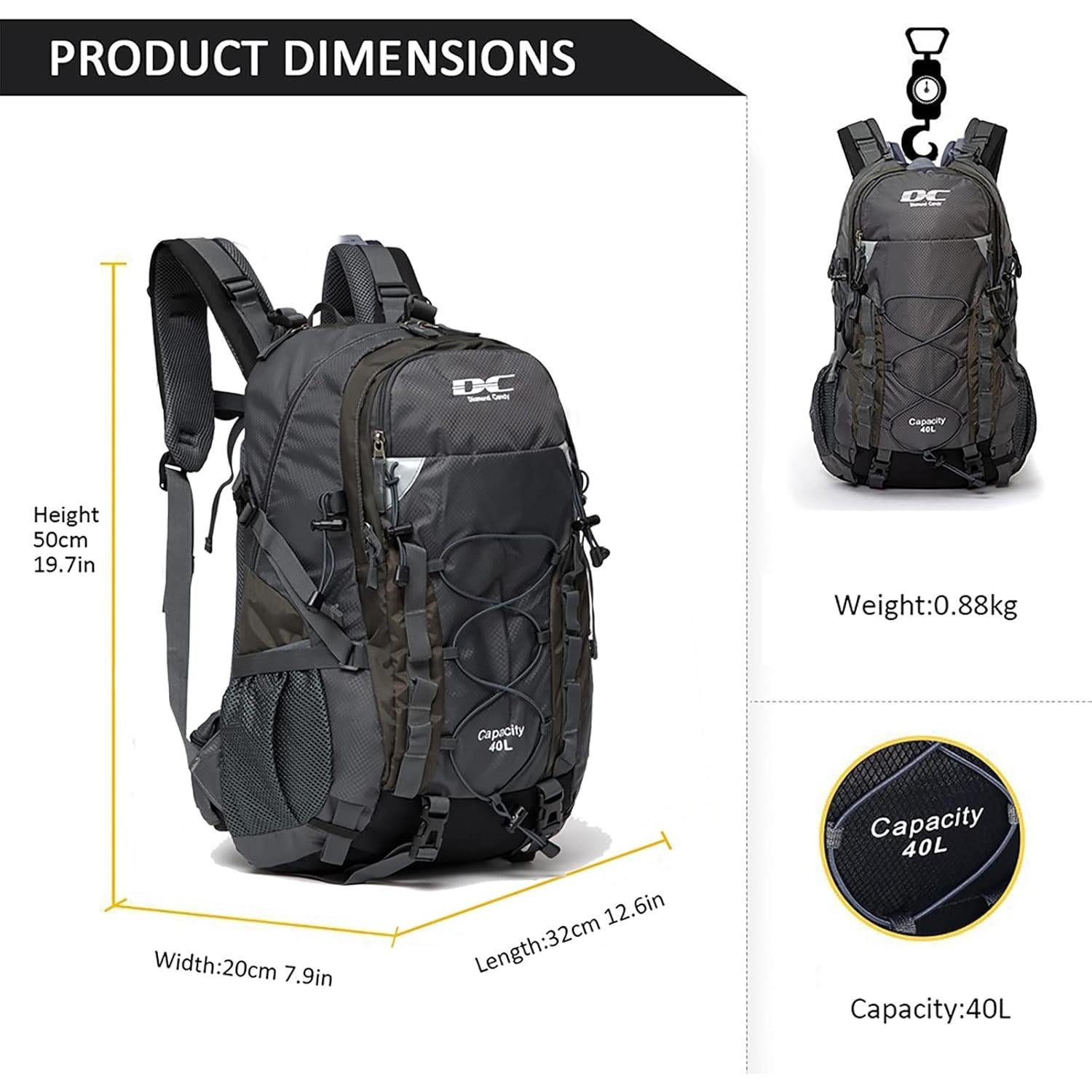 Mochila de senderismo Diamond Candy impermeable 32x20x50cm