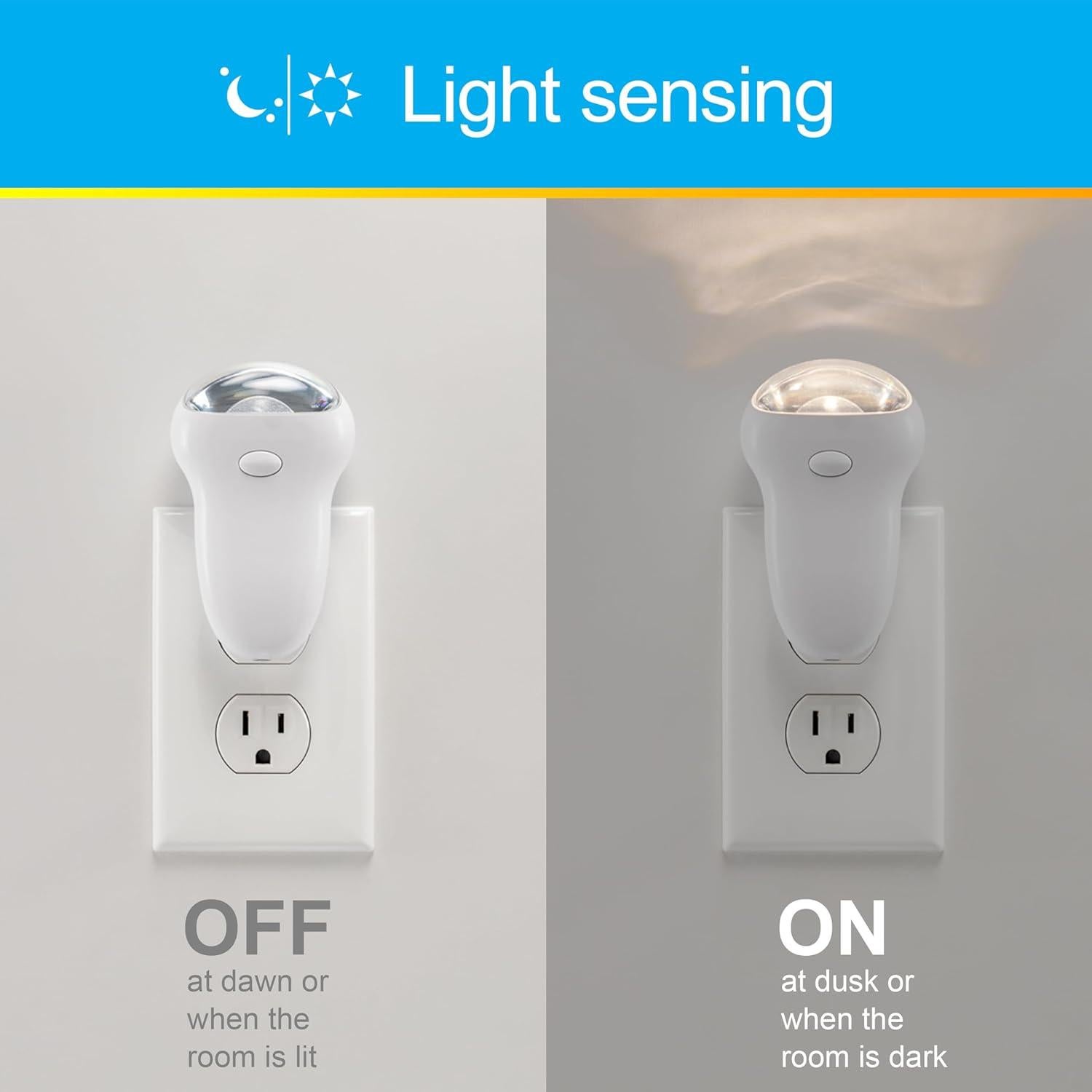 GE 3-in-1 LED Power Failure Night Light, Emergency Flashlight, Plug-In, Rechargeable, Light Sensing, Auto On/Off, Foldable Plug, Soft White, Hurricane, Storm, Tornado, Glossy White Finish, 11281